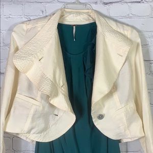 Free People Asymmetric Ruffle Crop Jacket Size 2